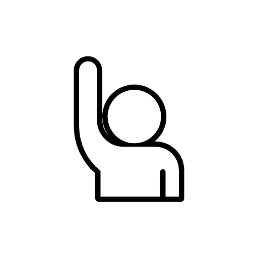 person raising hand image