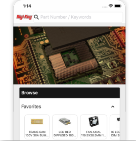 Search products and access My Digi-Key