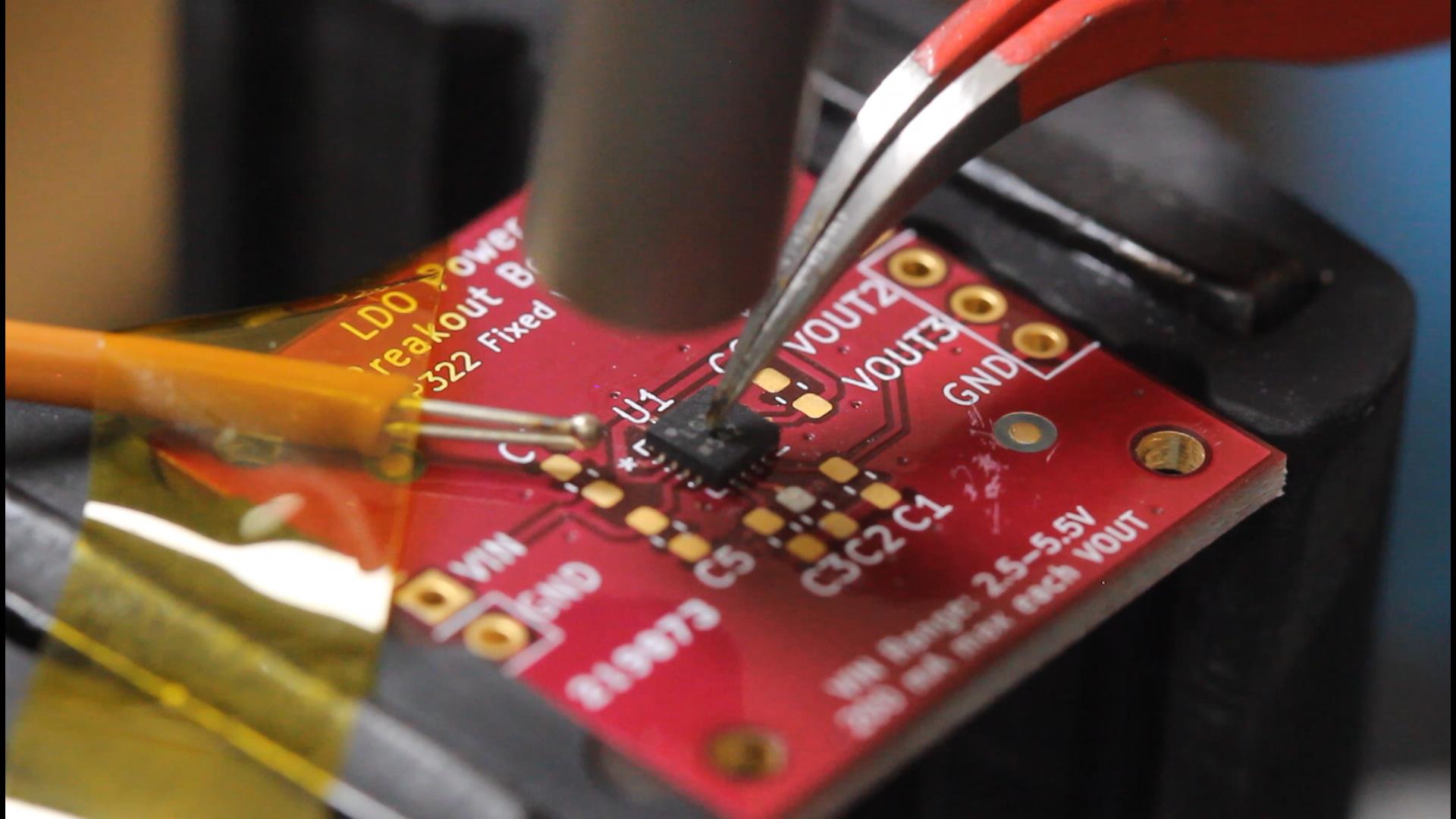 How to solder a QFN or MLF package by hand with a hot air rework station